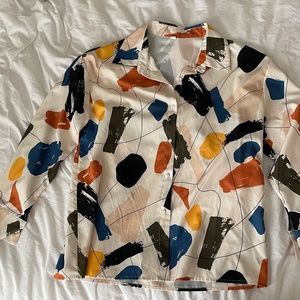 Graphic print drop shoulder shirt